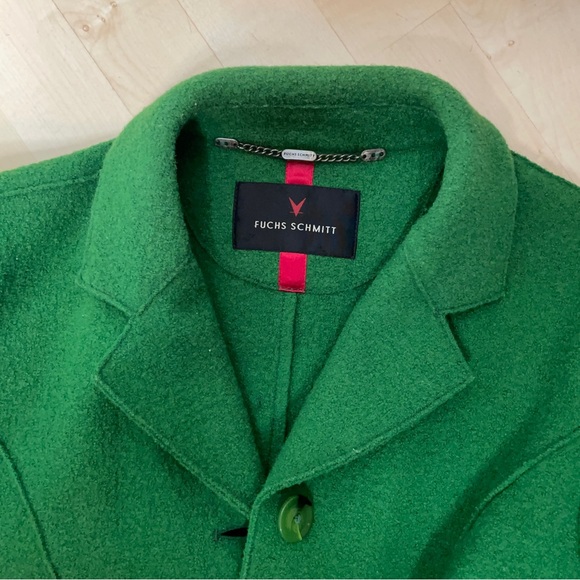 Kelly Green Wool Blazer Fall Jacket | Unisex - Picture 3 of 3